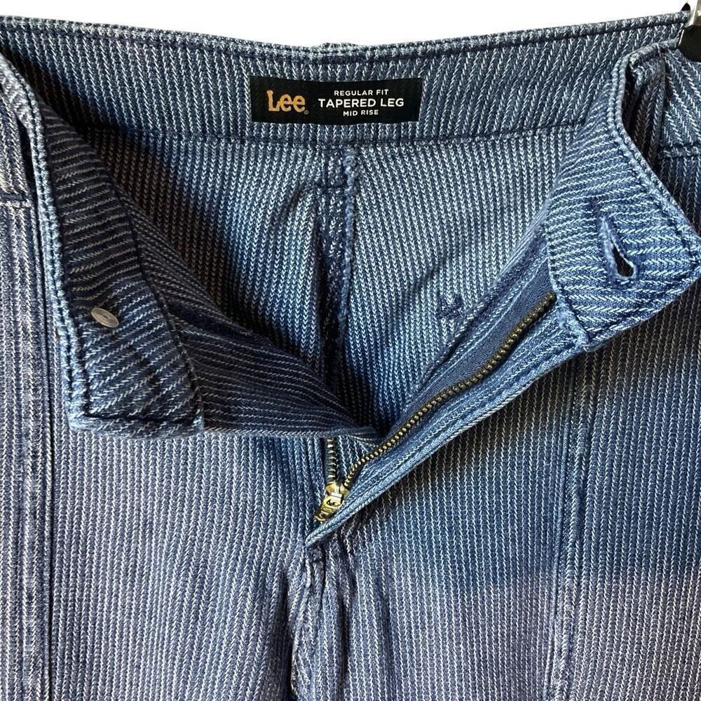 LEE Regular Fit Tapered Leg Pin Stripe Patch Pocket Jeans! 33”. Retro - Picture 6 of 11